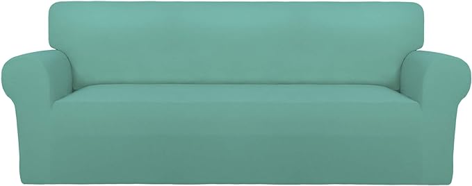 PureFit Stretch Couch Covers for Sofa Large Sofa Slipcovers Cyan | 1-Piece Sofa by PureFit