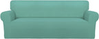 PureFit Stretch Couch Covers for Sofa Large Sofa Slipcovers Cyan | 1-Piece Sofa by PureFit