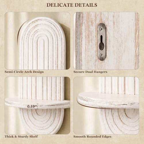 Plant Wall Shelf for Home Decor: Hanging Plant Shelf for Planter, Whitewash - Image 6