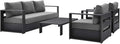 Modway Tahoe Aluminum 4-Piece Outdoor Patio Set in Gray Charcoal by Modway