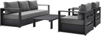 Modway Tahoe Aluminum 4-Piece Outdoor Patio Set in Gray Charcoal by Modway