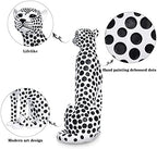 Quoowiit Statues for Home Decor, Modern Sculptures and Statues Decorations for Living Room, Bedroom, Table, Bookshelf, White Resin Leopard Art Decorative Sculpture with Black Polka Dots Design - Image 6