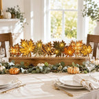 RattanView Light up Fall Decor Wooden Maple Leaf Autumn Table Centerpiece - Image 5
