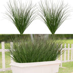 Ttranewsoo 12 Pcs 17 Inch Artificial Wheat Grass Plants, Fake Grass Greenery with Long Leaves, Faux Ornamental Fountain Grass for Outdoor Planters, Porch Pots, Patio and Home Decor - Image 3