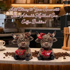 Hodao Christmas Highland Cow Coffee Resin Figurines,Xmas Farmhouse Decor for Tiered Tray, Tabletop, Mantel, Gift for Xmas Home Decoration - Image 2