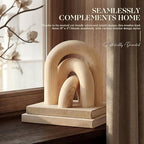 EOSAHR Pine Wood Arch Decor Set: Wood Sculpture for Shelf Decor, Natural - Image 3