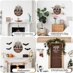 Interchangeable Welcome Sign Front Door Wreaths for Summer Fall Winter - Image 5