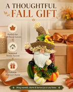 SHEHIM Fall Decor Handmade Resin Scarecrow Gnome Figurine with Pumpkins 7'' - Image 6