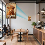 Flower Crown Fluffy Highland Cow & Life Is Better With Fluffy Cows Quote, Rustproof Aluminum Vintage Wall Sign,Rustic Farmhouse Entryway Home Decor, Multipurpose Indoor Outdoor Hanging Plaque 8×12 Inch - Image 3
