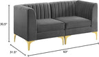 Modway EEI-4346-GRY Triumph Channel Tufted Performance Velvet Loveseat - Image 2