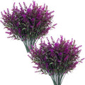 Artificial Plants Fake Lavender Plastic Flowers Faux Shrub Simulation Greenery Leaves Bushes for Indoor Outdoor Home Decor Garden Office Yard Verandah Wedding Decoration Planting Filler Fuchsia 8 Pack by CATTREE