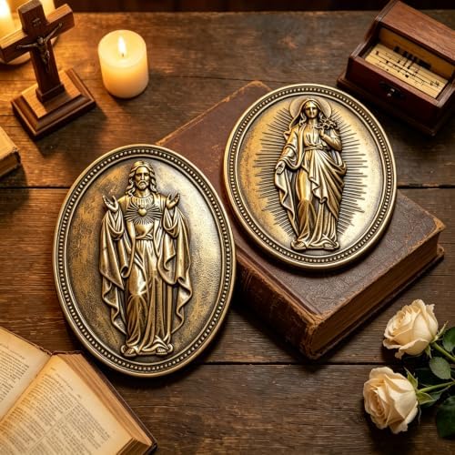 Vintage Jesus Wall Sculpture,Jesus Wall Decor,Sacred Heart of Jesus Decor - Image 3