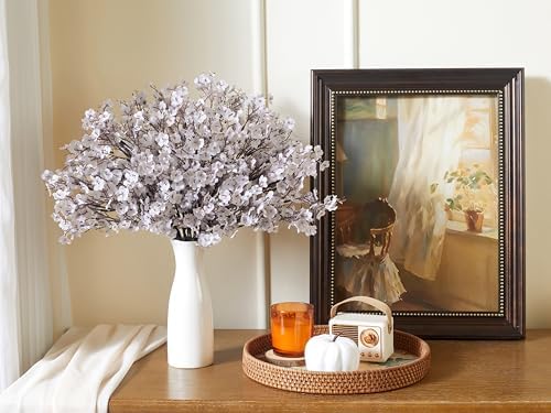 SITUMEIZI 6Pcs White Artificial Baby's Breath Flowers 19.3 Inch Silk Gypsophila Bundles Real Touch Fake Flowers for Wedding, Home Decor, Fall Centerpieces DIY Floral Arrangement - Image 2