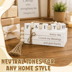 Decorative Books for Home Decor - Inspirational Faith Wooden Bead Tassel Accessory Faux Book Decorative for Coffee Table - Image 3