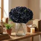 6Pcs 13" Dark Gray Hydrangea Artificial Flowers - Image 6
