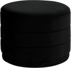 23" Upholstered Round Velvet Ottoman by CAIPINFUL