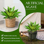 Artificial Agave Plant Fake Agave Plant Artificial Plants Outdoor Uv Resistant Artificial Fake Plants Suitable for Indoor Home Decor Outdoor Courtyard Balcony Terrace Decor 20.9'',Green,1Pcs - Image 4