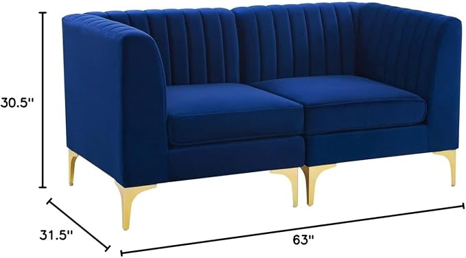 Modway EEI-4346-NAV Triumph Channel Tufted Performance Velvet Loveseat - Image 2