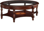 PADMA HOUSE Traditional Solid Wood Oval Coffee Table - Image 9