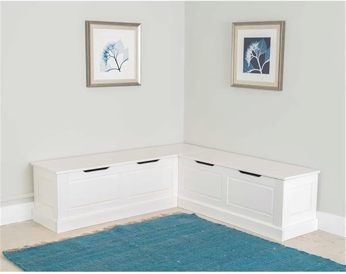 Riverbay Furniture Backless Wood Corner Kitchen Breakfast Nook Bench, - Image 6