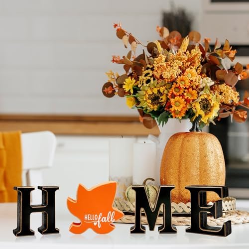Interchangeable Home Table Signs with 11Pcs Seasonal Icons, Wooden "HOME" Letter Signs Interchangeable Holiday Decorative Table Shelf Centerpiece for Holiday Room Decoration - Image 5