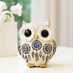 TOHLUCS Owl Statue Home Decor Accents with Evil Eye.White Decor for Bookshelf, Bedroom, Living Room, Office, Table and Shelf. Vintage Owl Figurines Gifts for Birds Lover.Cute Small Animal Sculptures. by Thecreationofstatues