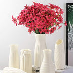 Artificial Outdoor Flowers,8 Bundles UV Resistant Fake Flowers,Artificial Violet Flower Plastic Faux Greenery Plants for Outdoor Garden Porch Window Box Decoration(Rose Red) - Image 2