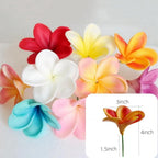10 pcs Red Hawaiian Plumeria Flowers Artificial -1.5inch Stems - Image 5