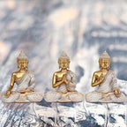 Buddha Statue for Home Decor Gold 4.3'' Set of 3-Small Buddha Statues for Zen Decor-Table Desk Spiritual Decor-Buddha Decor for Living Room-Indoor Buddha Gift for Relaxation, Meditation or Shrine - Image 6