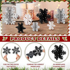 Wenqik 16 Pcs Wooden Snowflake 3D Centerpieces,White, Black, Silver - Image 5