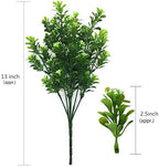 CATTREE Artificial Plants, Faux Plastic Bean Flowers Shrubs Fake Grass Leaves Simulation Greenery Bushes Indoor Outside Home Garden Office Yard Verandah Wedding Decor - 4 Pcs - Image 2
