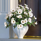 White Artificial Morning Glory Flowers for Outdoor Planters, UV Resistant Silk Faux Flowers for Hanging Basket, Porch & Window Box, Lifelike Farmhouse Garden Decor, No Pot, 13.3 Inch, 4 Bundles - Image 3