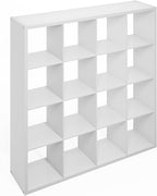 Furinno Simple Cube Storage Organizer, 16-Cube Display Shelf, Open Back - Image 6