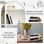 Faccito 3 Set Linen Decorative Books with Beaded Garland, Classic, Black - Image 5