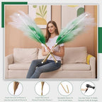 7 Pcs 45" Faux Pampas Grass – Fluffy Artificial Pompous Grass for Tall Floor Vase, Non-Shedding Home Decor, Boho Wedding Flowers, Baby Shower Centerpieces, Bedroom & Living Room Decor (Green Gradient) - Image 2