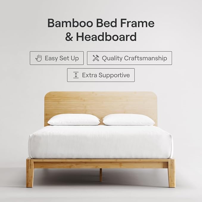 Nectar Bamboo Platform Bed Frame & Headboard - Image 2