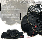 Metal Flower Wall Art Decor, 10'' Black Gold Layer Rustic Floral Sclupture - Image 2