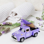 Lavender Truck Decor with Flowers, Purple Floral Pickup Truck with Butterfly, Rustic Farmhouse Tabletop Centerpiece, Spring Country Home Office Kitchen Tiered Tray Decor - Image 2
