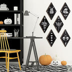 Huwena 6 Pack Gothic Wall Decor for Bedroom Living Room Dark Boho Skull Moon Snake Sun Phase Wooden Hanging Art - Image 6