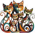 Wesiti Metal Cat Wall Art Decor Colorful Sculptural Mid Century 12.3x13 by Wesiti