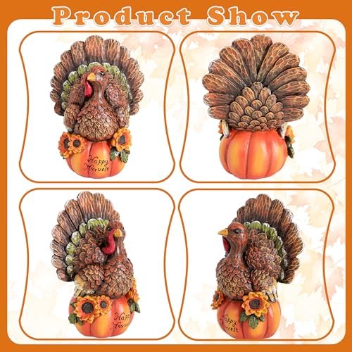 Thanksgiving Table Decor Fall Harvest Turkey Figurine for Home Decro - Image 5