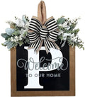 Last Name Front Porch Decor, Welcome Sign Door Wreath, Outdoor Decorations, 26 Letter Hanging Wreath, Spring Monogram for All Seasons (P) by ELEFOCUS
