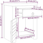 vidaXL End Table w/ 1 Drawer 1 Door Reclaimed Wood Side Storage Cabinet Stand - Image 3
