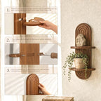 Plant Wall Shelf for Home Decor: Hanging Plant Shelf for Planter, Brown - Image 5