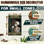 Vintage Coffee Skull Metal Tin Sign Coffee Because Murder Is Wrong Funny Gothic Coffee Bar Wall Decor Retro Skeleton Kitchen Sign for Cafe Home Restaurant Office Spooky Decor 12x8 Inch - Image 2