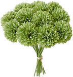 Mandy's 12pcs Artificial Green Ball Chrysanthemum Flowers by Mandys