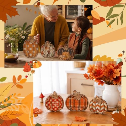 Leinuosen 6 Pcs Fall Pumpkin Decor for Home, Farmhouse Fall Decor - Image 6