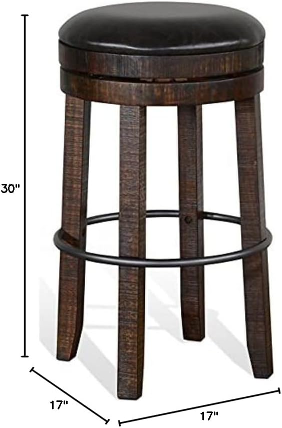 Pemberly Row 3-Piece Set with Gorgeous Bar Unit and 2 Backless Swivel BarStools - Image 11