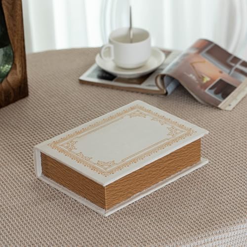 Decorative Vintage Book Shaped Trinket Storage Box - Paper White - Image 6