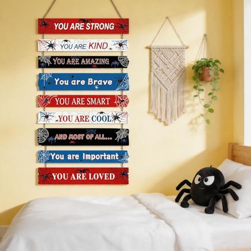 Spider Boys Room Decor, Wooden Art Prints for Boy Kids Children Toddler Bedroom, Home Indoor Inspirational Wall Decoration, Wall Decor Room Sign for Birthday Gifts - Image 7
